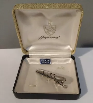 Vintage Hayward Sterling Silver Tie Clip With Gift Box Art Deco Modernist Arrows • $26.50