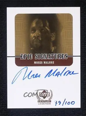 1998 Upper Deck Century Legends Epic Signatures /100 Moses Malone #MM Auto HOF • $911.10