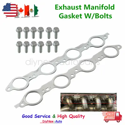 LS MLS Exhaust Manifold Header Gasket Pair W/Bolts For LS1 4.8 5.3 5.7 6.0 6.2L • $19.85