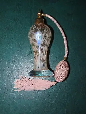Pink Murano Hand Blown Glass Perfume Bottle With Atomizer Pump Works • $38