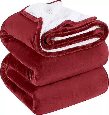 Sherpa Bed Blanket 480GSM Plush Blanket Fleece Reversible Blanket Utopia Bedding • $33.45