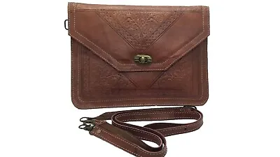 Handbag Genuine Leather Shoulder Envelop Bag Purse Moroccan Handcraft Crossbody • $45.95