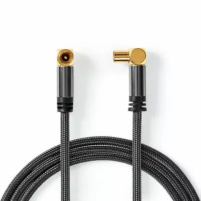 £7.92 • Buy 2m Braided Right Angle Angled RF TV Aerial Cable Lead Male To Female Coaxial