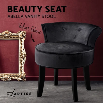 $68.23 • Buy Artiss Velvet Vanity Stool Backrest Stools Dressing Table Chair Makeup Bedroom