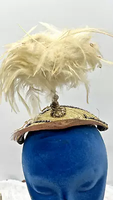 Antique Vintage Burlesque Hat Dancing Girl Feather Headpiece 40s 50s Rhinestone • $9.99