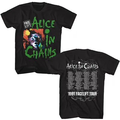 Alice In Chains 1991 Facelift USA Canada Tour Locations Men's T Shirt Band Merch • $48.09