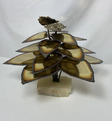 Vintage Brutalist Tree Sculpture Artist Mario Jason Onyx Base Mid Century Modern • $149.99