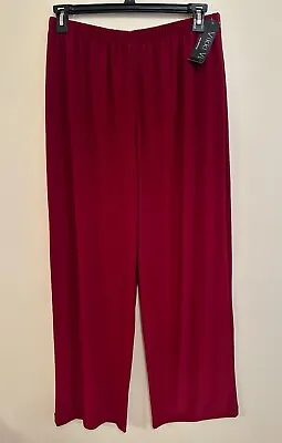 Vikki Vi Silky Jersey Pants Elastic Waist Pull On Straight Leg 1X NEW MSRP $78 • $42.99