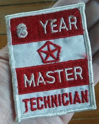 Vintage ~ 8 YEAR MASTER TECHNICIAN ~ CRYSLER ~ Automotive Gearhead Greaser PATCH • $13.64
