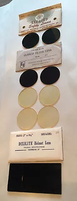 5 Vintage Glass Welding Lens Lenses Filters 4 Round Pairs & 1 Helmet Rectangle • $17