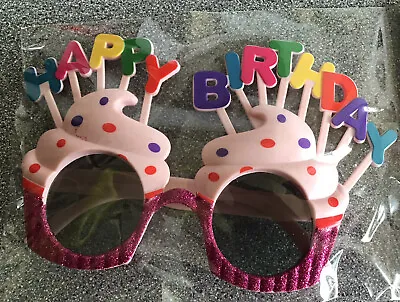 Novelty Happy Birthday Cup Cake Glasses  Sunglasses Party Glasses Fun Glasses. • £3.55