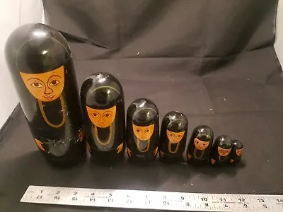 Russian Nesting Dolls Beautiful Muslim Ladies In Burkas Wooden Set Of 7 Pieces. • $24