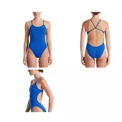 NWT Nike Women's Poly Core Solids Cut-Out Tank Performance Swimwear Size 6 • $38