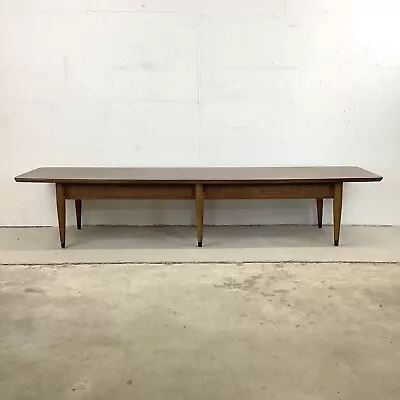 Long Mid-Century Coffee Table With Drawers By American Of Martinsville • $535