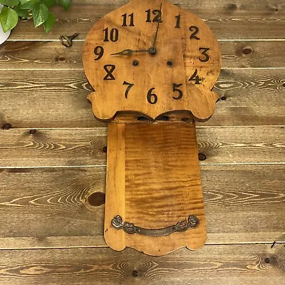 Arts & Crafts Mission Oak Wall Clock National Clock Co - For Parts Or Restore • $73.04