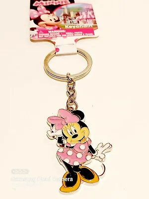 Disney Minnie Mouse Metal Key Chain Purse FOB Key Ring Flat Birthday Gift New • $8.99