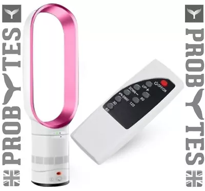 Bladeless Tower Oscillating Table/Desk Fan Remote Control Portable Air Cooling • £44.99