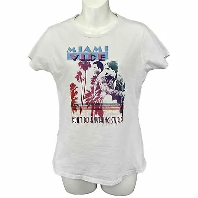 RARE! Miami Vice OFFICIAL T-Shirt/ Women’s (S) White Universal Studios Cotton  • £18.33