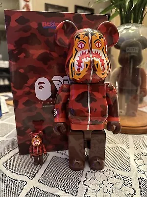 Medicom Toy Be@rbrick Bape Red Camo Tiger 400% 100% • $300