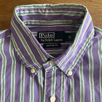 Ralph Lauren Mens Button Down Shirt Purple And Green Wimbledon Stripe (£95+) C4 • £40