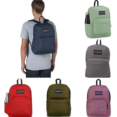 JanSport Superbreak Plus Backpack - Work Travel Or Laptop Water Bottle Pocket • $21.99