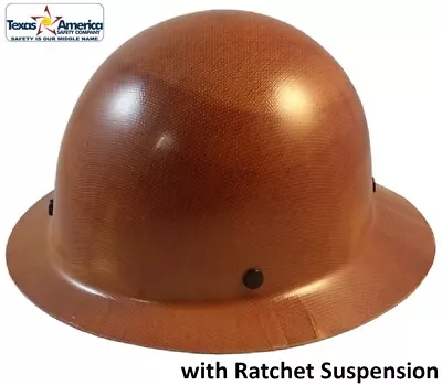 MSA Skullgard Full Brim Hard Hat With Ratchet Suspension - Natural Tan • $137