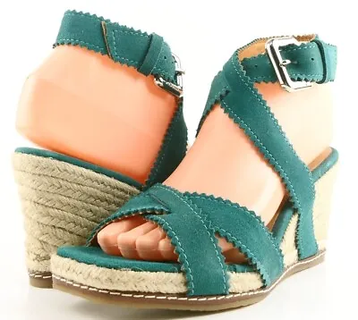 $195 KORS MICHAEL KORS PERKY Marine Suede Designer Espadrille Wedges Sandals 6.5 • $59.99