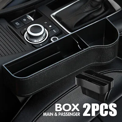 $13.75 • Buy 2X Car Seat Storage Box&Console Side Pocket Coin Phone Organizer Cup Holder AU