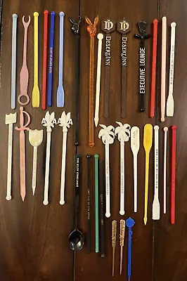 Vtg Mixed Lot Cocktail Stir Sticks Olive Picks -Airlines Hotels Playboy Misc • $20