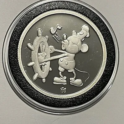 Mickey Mouse Steamboat Willie Proof Coin 1 Troy Oz .999 Fine Silver Round Medal • $75
