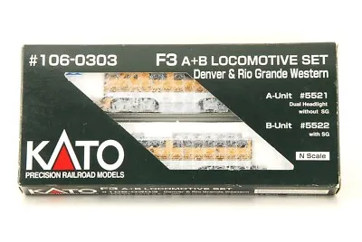 KATO N-Scale #106-0303 F3 A+B LOCOMOTIVE SET Denver & Rio Grande Western Japan • $284.99