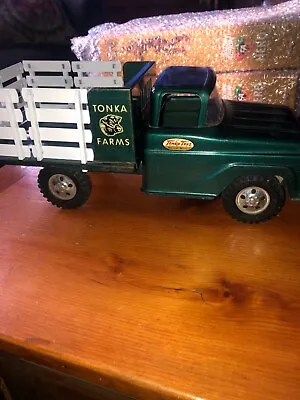 Vintage 1958 Tonka Farm Stake Truck 13” Good Condition Pressed Steel No. 04 • $269