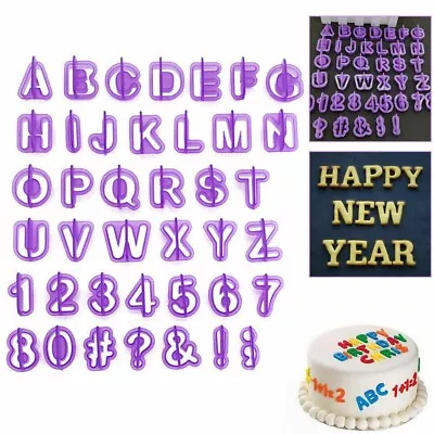 40pcs Cake Decorating Set Alphabet Letter And Number Fondant Icing Cutter Mold • £4.20