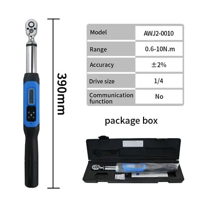 1/4  Digital Torque Wrench 0.6-10N.m/.44-7.37ft.lb AWJ2-0010 • $104.39