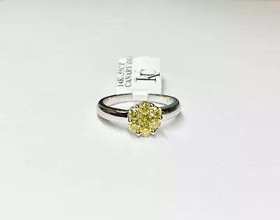 Women's 14K White Gold Ring And 0.55CT Canary Diamonds (Size 6.5) • £723.85