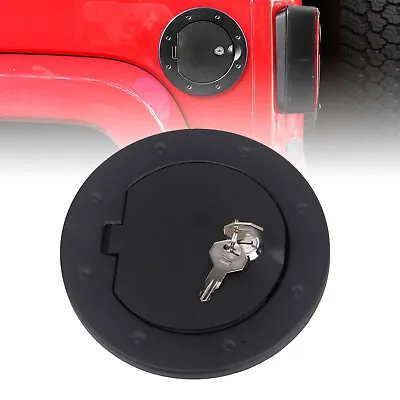 Gas Cap Fuel Filler Tank Door Cover With Lock Key For Jeep Wrangler JK 2007-2018 • $18.52