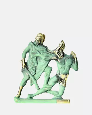 Greek Minotaur And Theseus Statue From Brass  13cm  X  14cm • $129