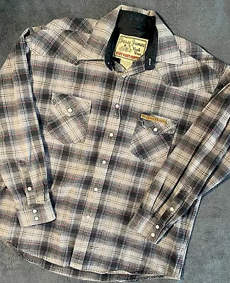 $19.99 • Buy Jesse James Work Wear West Coast Choppers Pearl Snap Flannel Shirt Men’s Large