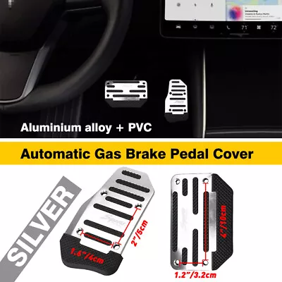 Universal Non Slip Silver Gas Automatic Foot Brake Pedal Pad Cover Accessories • $11.39