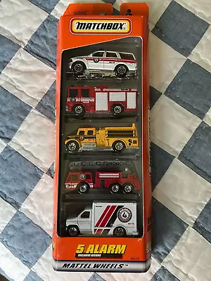 1999 Matchbox Fire Truck Alarm 5 Pack Gift Set Mattel Wheels. Vintage NIB • $16