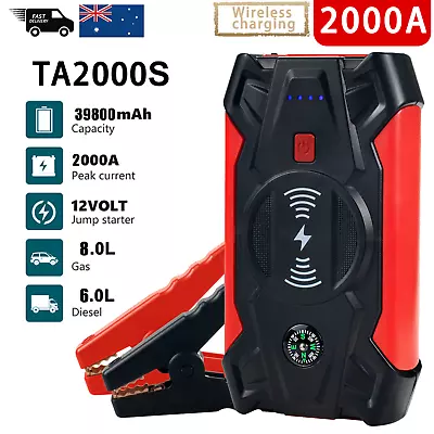 $58 • Buy Jump Starter 2000A Portable 12 Volt Car Battery Heavy Duty High Booster Rooboost