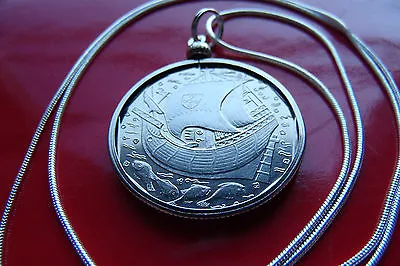 $75.51 • Buy Portuguese Caribbean Galleon Ship Coin On A 18  925 Sterling Silver Round Chain