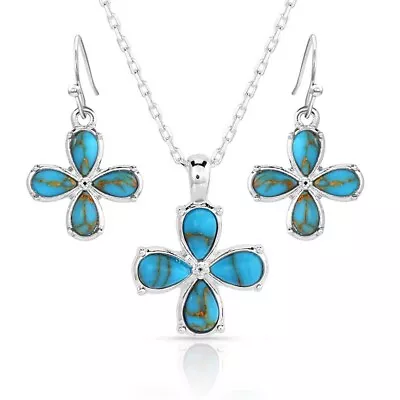 Montana Silversmiths Wildflower Turquoise Jewelry Set • $85