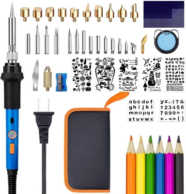 $18.99 • Buy 62pcs Professional Wood Burning Pyrography Pen Tool Kit Craft Soldering Iron Set