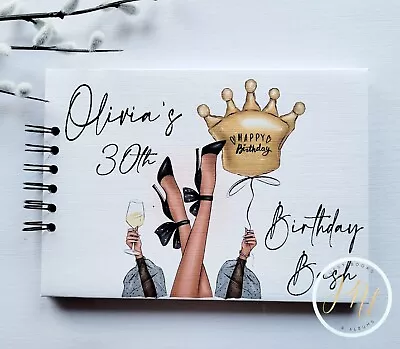 Personalised 18th 21st 30th 40th Birthday Guest Book Scrapbook Message Book • £16.99