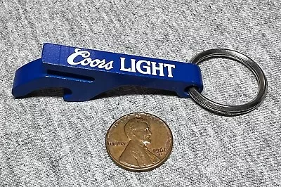 Vintage - COORS LIGHT - METAL Bottle Opener KEYCHAIN Key Ring - BLUE - NICE! • $3.99