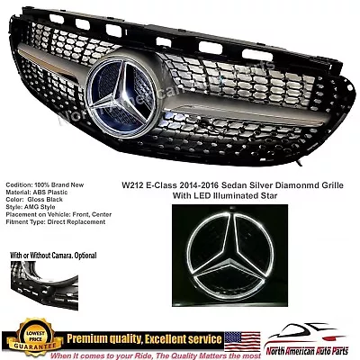 E-Class Sedan 14-16 Silver Diamond Grille Star Illuminated LED E550 E350 E63 New • $175