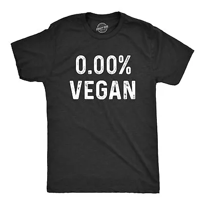 Mens 0% Vegan Tshirt Funny Cooking Meat Eater Tee • $9.50
