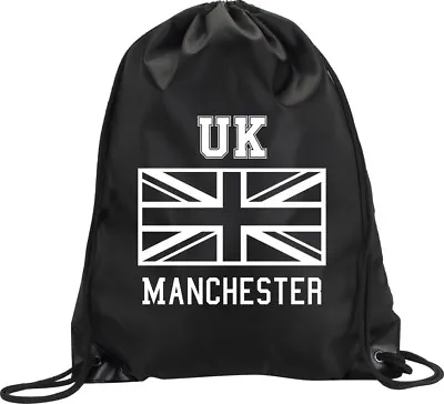 Backpack Bag Manchester Uk United Kingdom Union Jack Gym Handbag M1 • £7.56