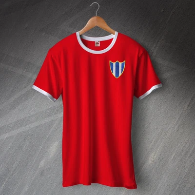 £25 • Buy Leyton Orient Retro 1965 Embroidered Ringer Shirt Red White Size Medium